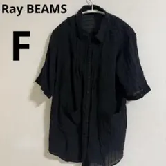 Ray BEAMSレイ ビームス黒のシアー透け感のある半袖シャツ　レディースのサムネイル