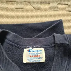 美品 XL 目無し 80s USA製 リバースウィーブ 紺 無地 ネイビー