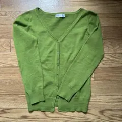 a.v.v ミッシェルクラン　グリーン Vネック 長袖カーディガン