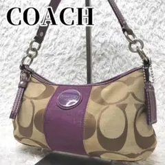 COACH Signature Purple One Shoulder Bag