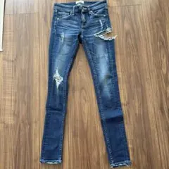 GYDA スキニーデニム XSサイズ ダメージ加工　Y2K サイドスリット