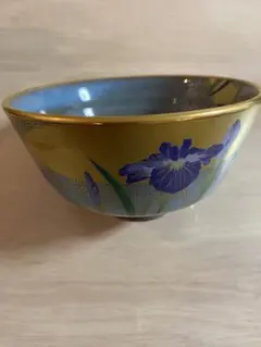 京焼 桑野むつ子 御所の花 6月 花菖蒲 抹茶茶碗 茶道具のサムネイル