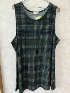 レディース　チェック柄 ノースリーブワンピース 4L 大きいサイズ　重ね着