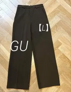 GU カットソーカラースラックス　（L）ブラウン