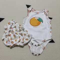 Kate Spade オレンジ柄ロンパースセット 6M