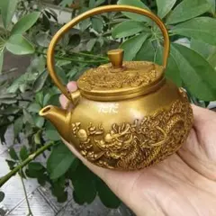 銅製 双龍壺 茶道具 煎茶器 美品 工芸品 置物 - メルカリ
