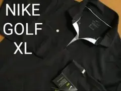 XL ナイキ ゴルフ 上質 DRI-FIT 長袖 ポロ @9900円 高密度 黒