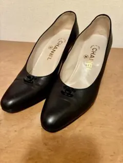 CHANEL 香奈兒 高跟鞋 泵鞋 雙C標誌 轉鎖 黑色