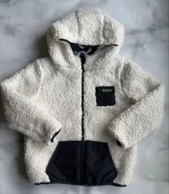 えん☆ 様ROXYリバーシブルボアフリースジャケット ホワイト×ネイビー130