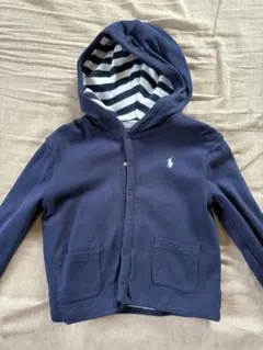 ラルフローレン　ネイビー フード付きカーディガン