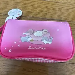 つぶらな瞳の仲間達 コスメポーチ Inu to Neko