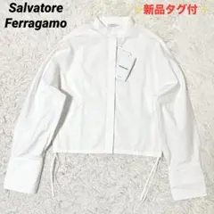 ✨新品タグ付✨サルヴァトーレフェラガモ クロップシャツ　白　42 XL相当