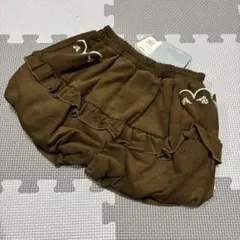 90cm★コーデュロイ　フラワーデザイン　ベビーパンツ　キャメルブラウン