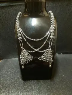 シルバー チェーンネックレス 三角形装飾15