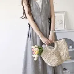 mily bilet 大人フェミニンリネンライクロングジャンスカ(ロング丈)
