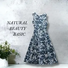 ae376)ナチュラルビューティーベーシックノースリーブ綺麗シルエットワンピース