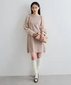 VIS 膝丈ニットワンピース フリーサイズ