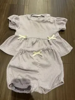 M*y様 ベビー服 セットアップ ラベンダー リボンのサムネイル