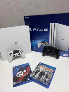 PS4 Pro 1TB 白 箱あり ソフト2本 コントローラー2個