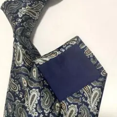 エンポリオ　アルマーニ　ネクタイ　ネイビー　ペイズリー柄　イタリア製