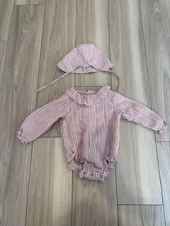 美品！MARLMARL マールマール カバーオール ロンパース 60 ベージュ 