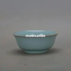 宋汝窯青釉支釘碗 景徳鎮 陶磁器 装飾品 現代工芸品 美術品 置物