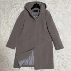 【美品 近年モデル】グリーンレーベルリラクシング ノーカラーフードコート 40