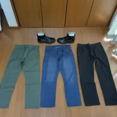 大特価❗本革ブーツ＆パンツ（3点Ｌ）＆パーカーの5点セット販売【新品未使用】