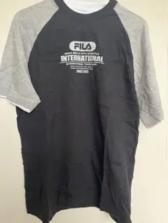 FILA ラグランスリーブ Tシャツ L 黒・グレー