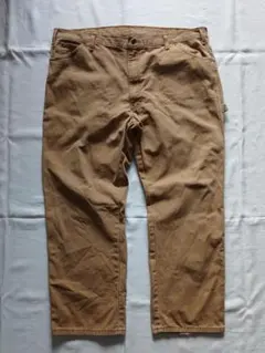 Dickies ダック地ワークパンツ ペインターパンツ カーキ USA古着のサムネイル