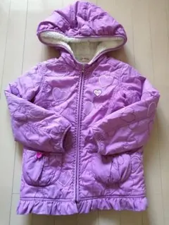 紫色ハート模様ジャケット フード付き