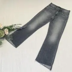 美品《MOTHER マザー》インサイダークロップステップフライ ブラック Sのサムネイル