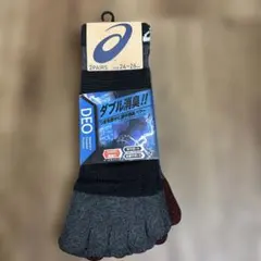 asics 消臭機能付き 5本指ソックス 2ペア 24~26cm新品⭐︎
