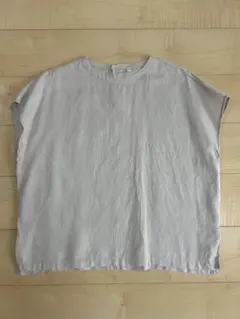 無印良品　ヘンプ　麻　フレンチスリーブ ブラウス　Ｍ〜Ｌ
