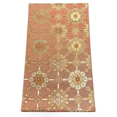 A565 ●高級 正絹 六通 袋帯 華文 花文