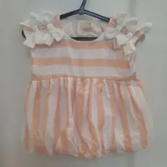 petit main＊90size ピンクストライプチュニック