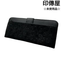 【印傳屋】インデンヤ INDEN-YA 長財布 鹿革　本革 レザー ブラックのサムネイル