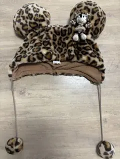 ミニーヒョウ柄　ファンキャップ