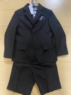 ストライプ柄 黒 フォーマルスーツ110cm