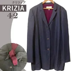 KRIZIA イタリア製 テーラードジャケット ウールリネン 42 L XLのサムネイル