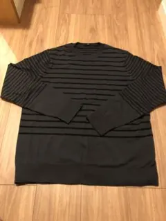 UNIQLO ジルサンダー　ダークグレー ストライプ クルーネックセーター