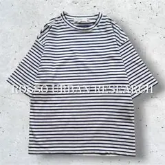《 URBAN RESEARCH 》 ボーダー柄 半袖Tシャツ S 白 x 青のサムネイル