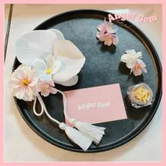 桜ピンク 胡蝶蘭髪飾り 成人式 結婚式 卒業式 アーティシャルフラワー 袴 和装