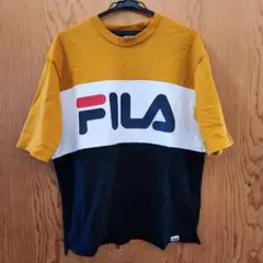 FILA カジュアル Tシャツ マスタード/ネイビー/ヘビーオンス