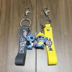 ディズニー スティッチ お仕事 シークレット 工事現場 キーホルダー 2種セット