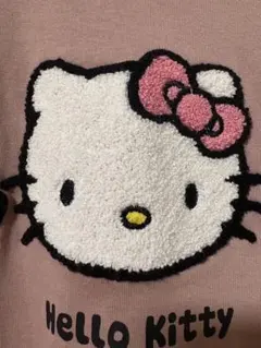 Hello Kitty サガラ刺繍 半袖Tシャツ くすみピンクM〜L