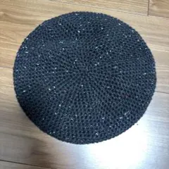 黒 ニット ベレー帽