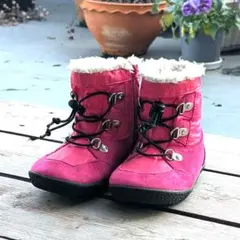 anyFAMファー付きスエードブーツ　ピンク17cm