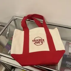 TRADER JOE'S エコバッグ アイボリー/レッド