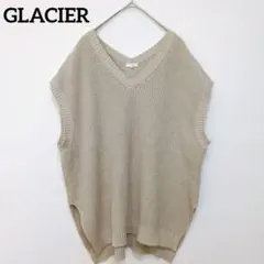 GLACIER グラシア ニット ベスト ビッグ ゆったり 重ね着 L ベージュ